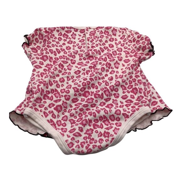Bon Bebe Baby Girl Pink Leopard Print Bodysuit With Heart Bow Medium 3-6M - Picture 6 of 9